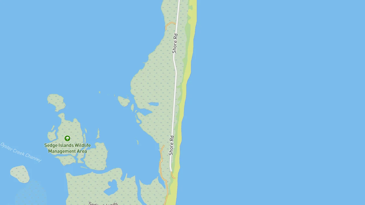 Kaart met Island Beach State Park