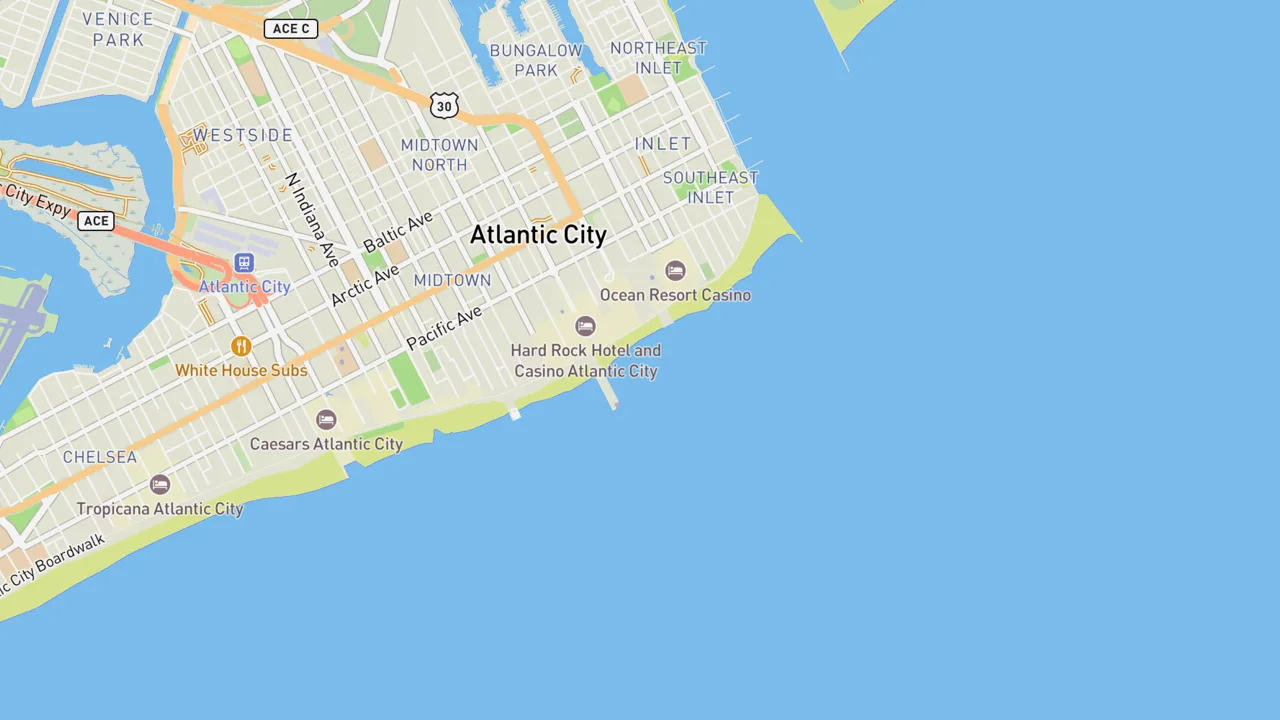 Map showing States Avenue