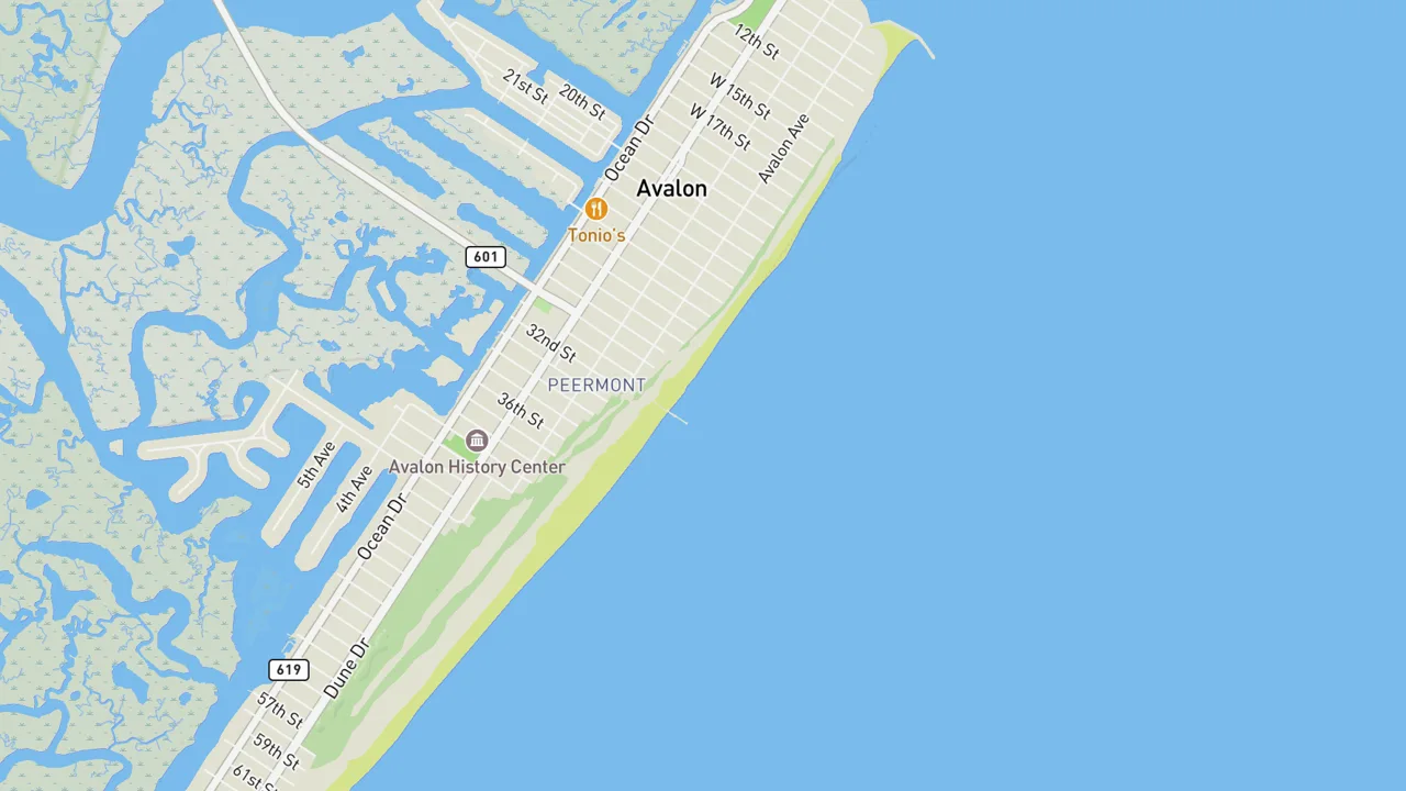 Map showing 30th Street (Avalon)