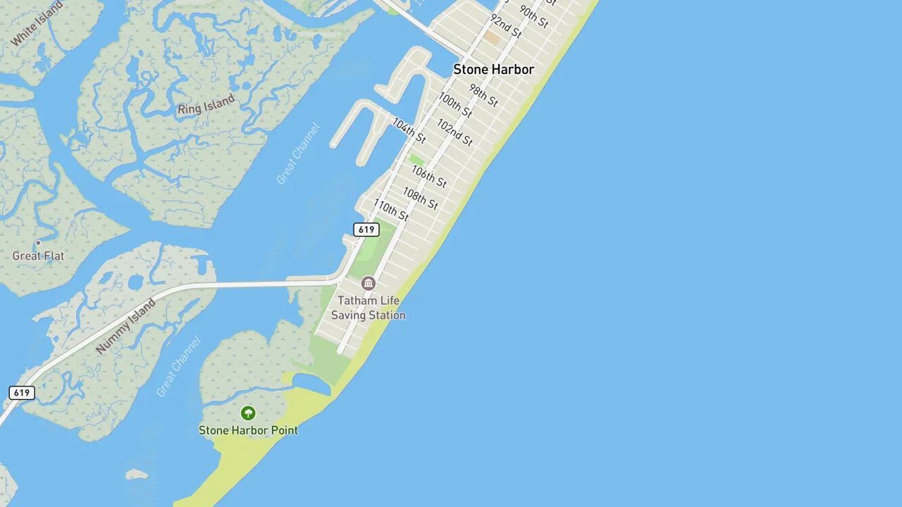 Map showing Stone Harbor