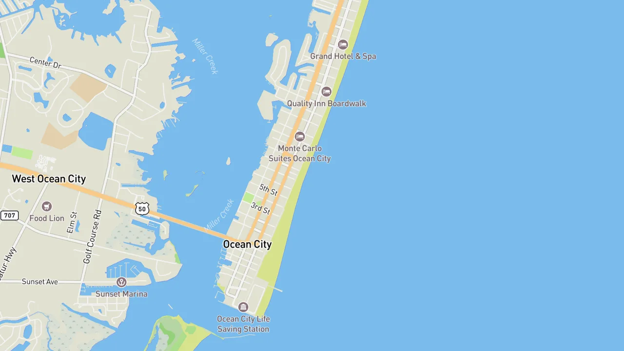 Map showing 8th Street