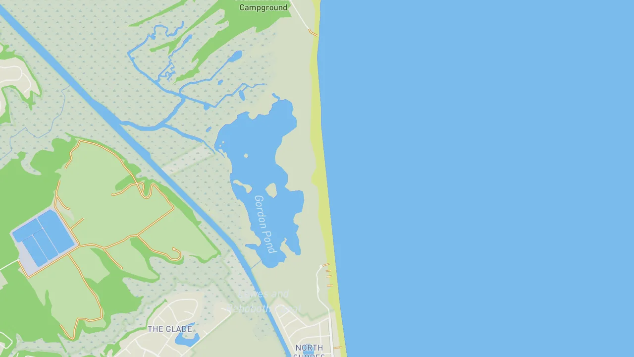 Kaart met Gordons Pond