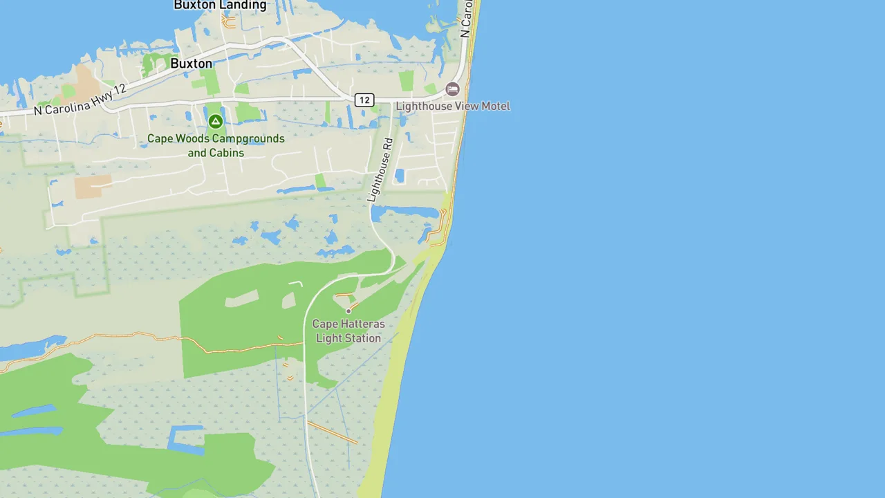 Map showing Cape Hatteras Lighthouse