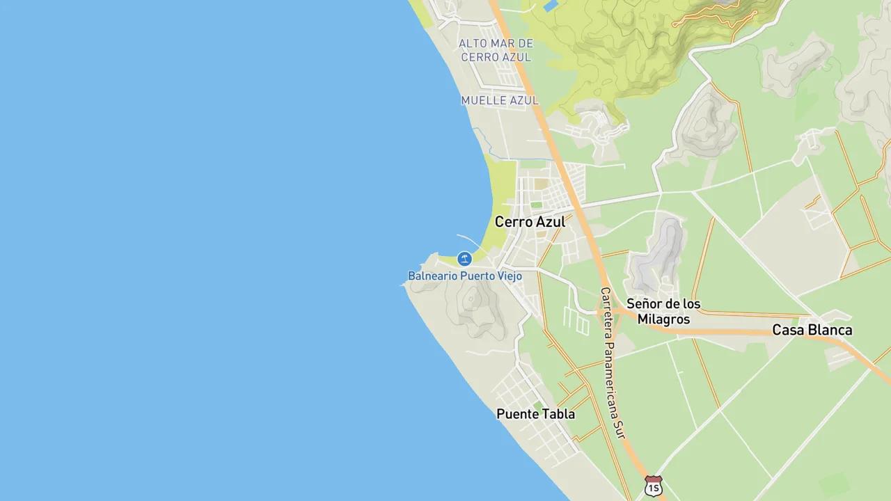 Kaart met Cerro Azul