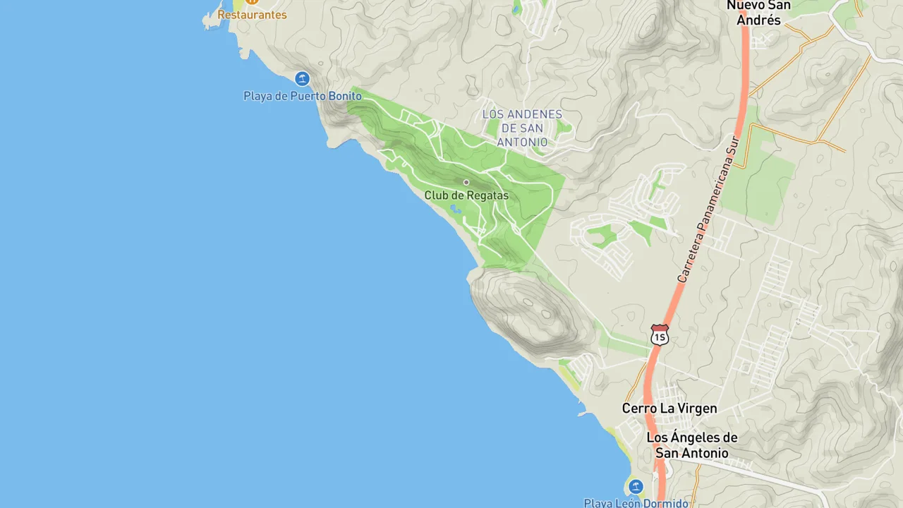 Map showing Playa El Colorado