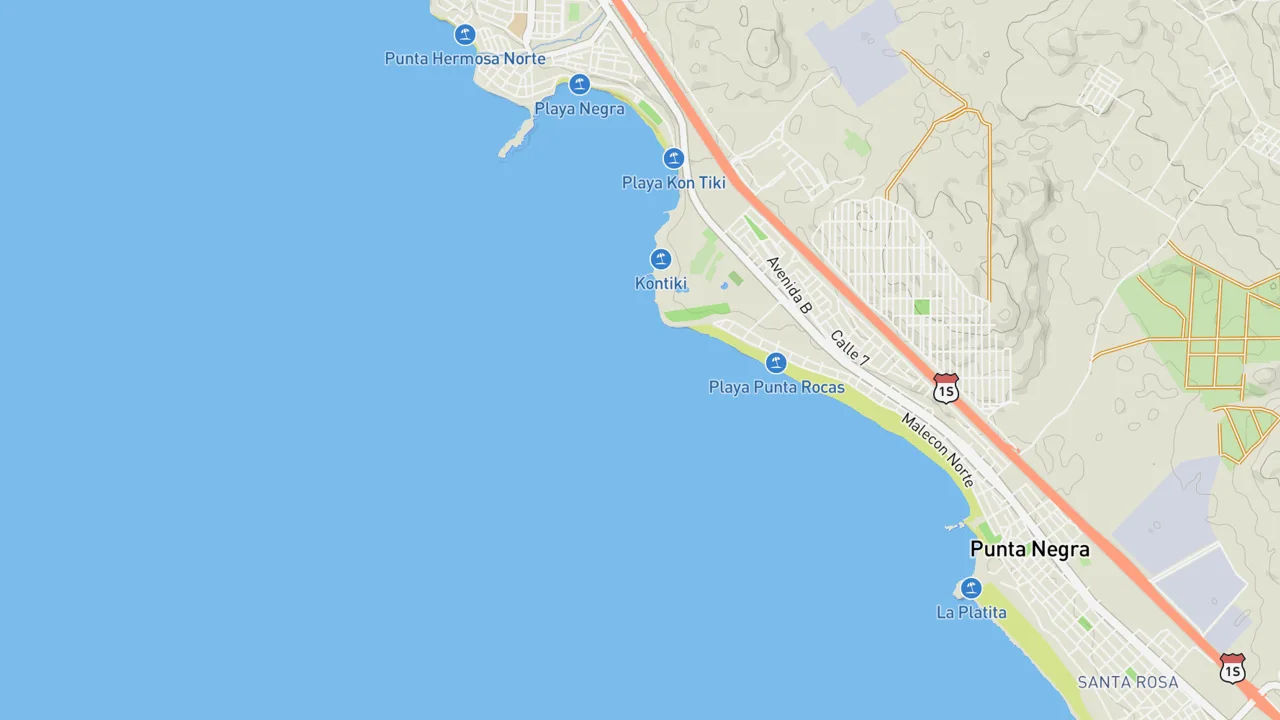 Map showing Punta Rocas