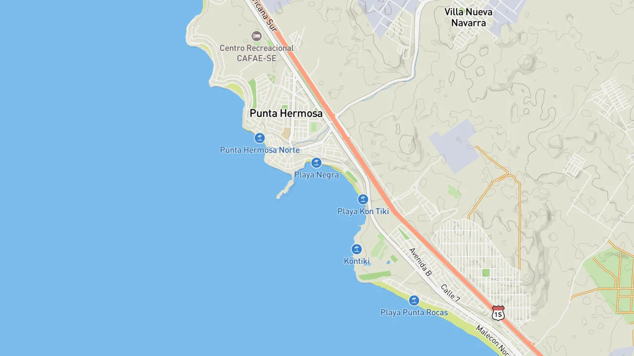 Map showing La Isla (Punta Hermosa)