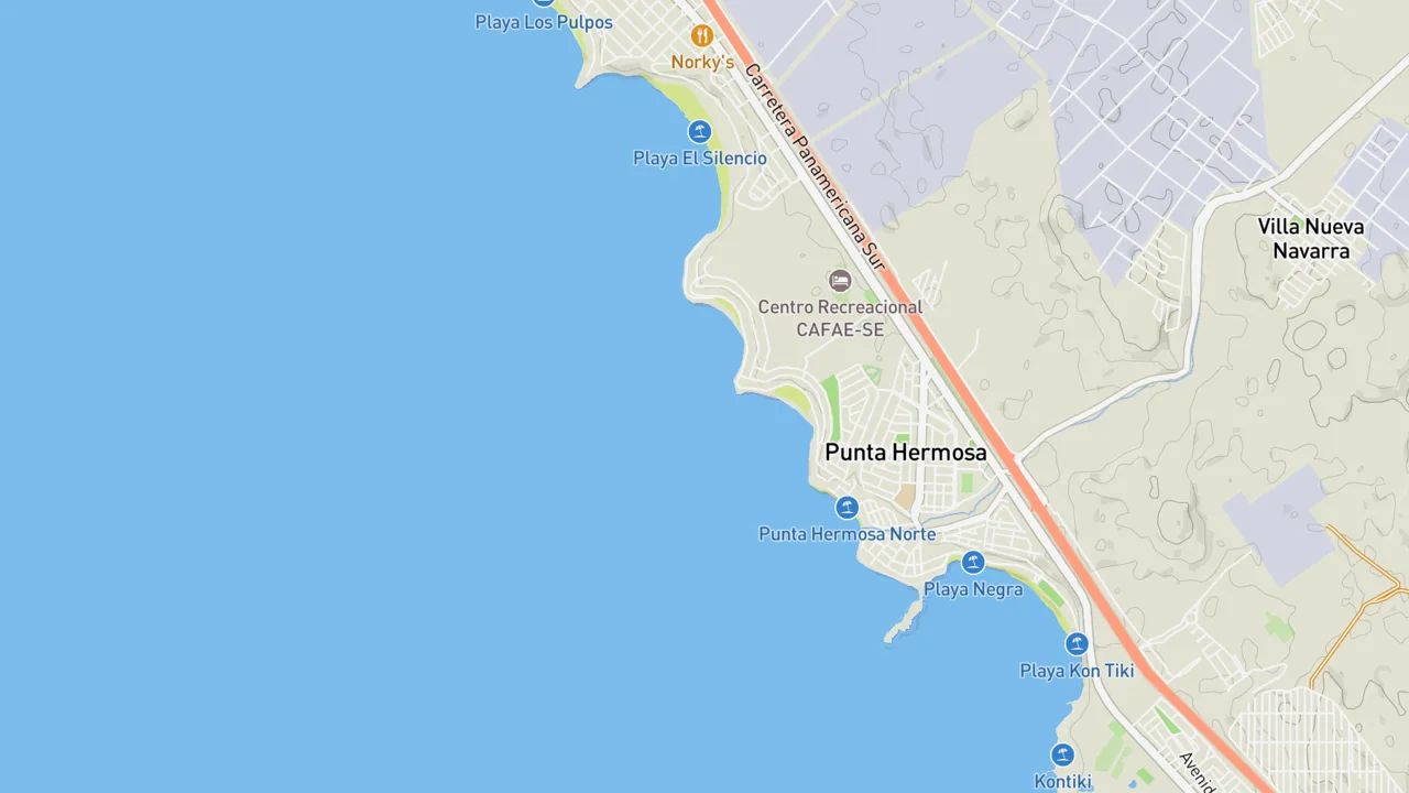 Map showing Señoritas