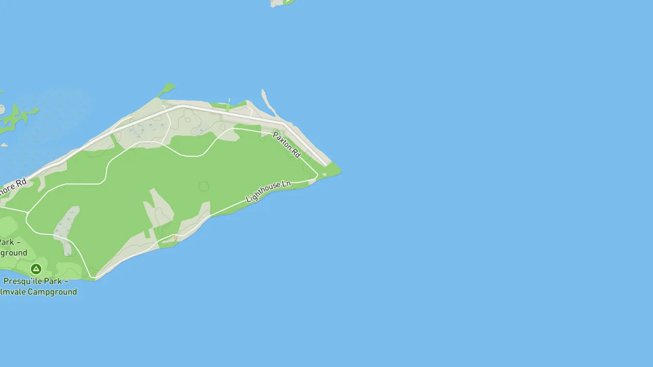 Map showing Presqu'ile Point