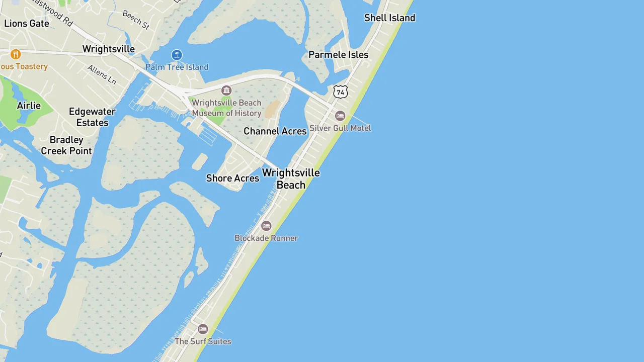 Map showing Columbia Street
