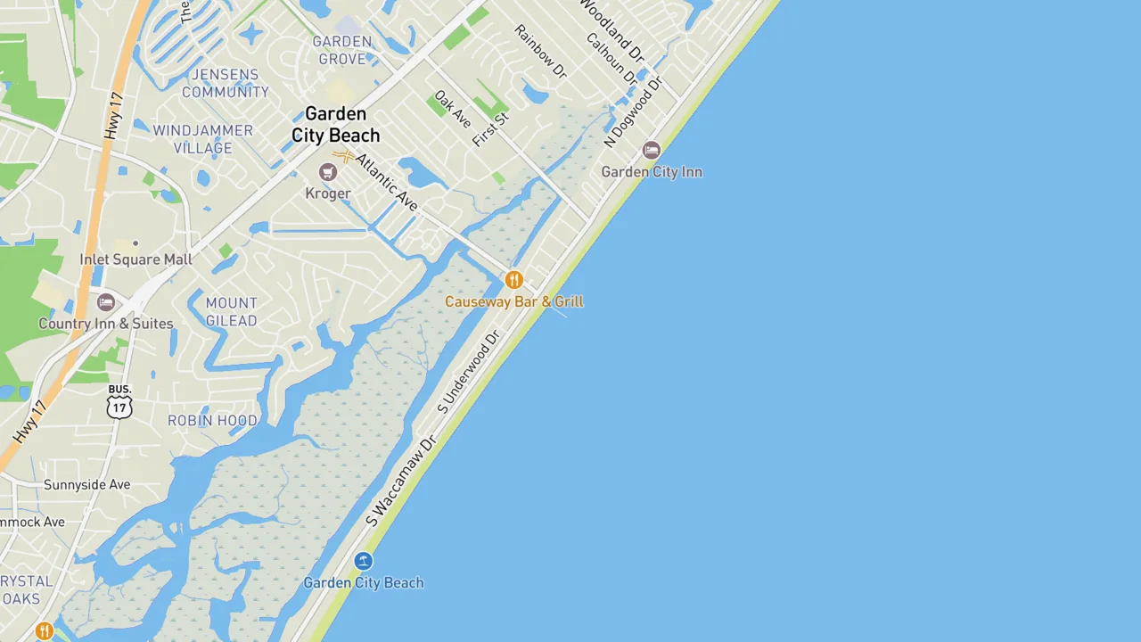 Map showing Garden City Pier