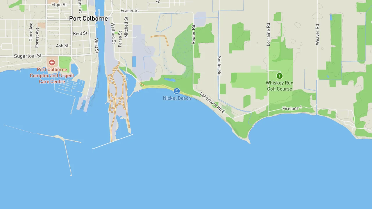 Map showing Nickel Beach