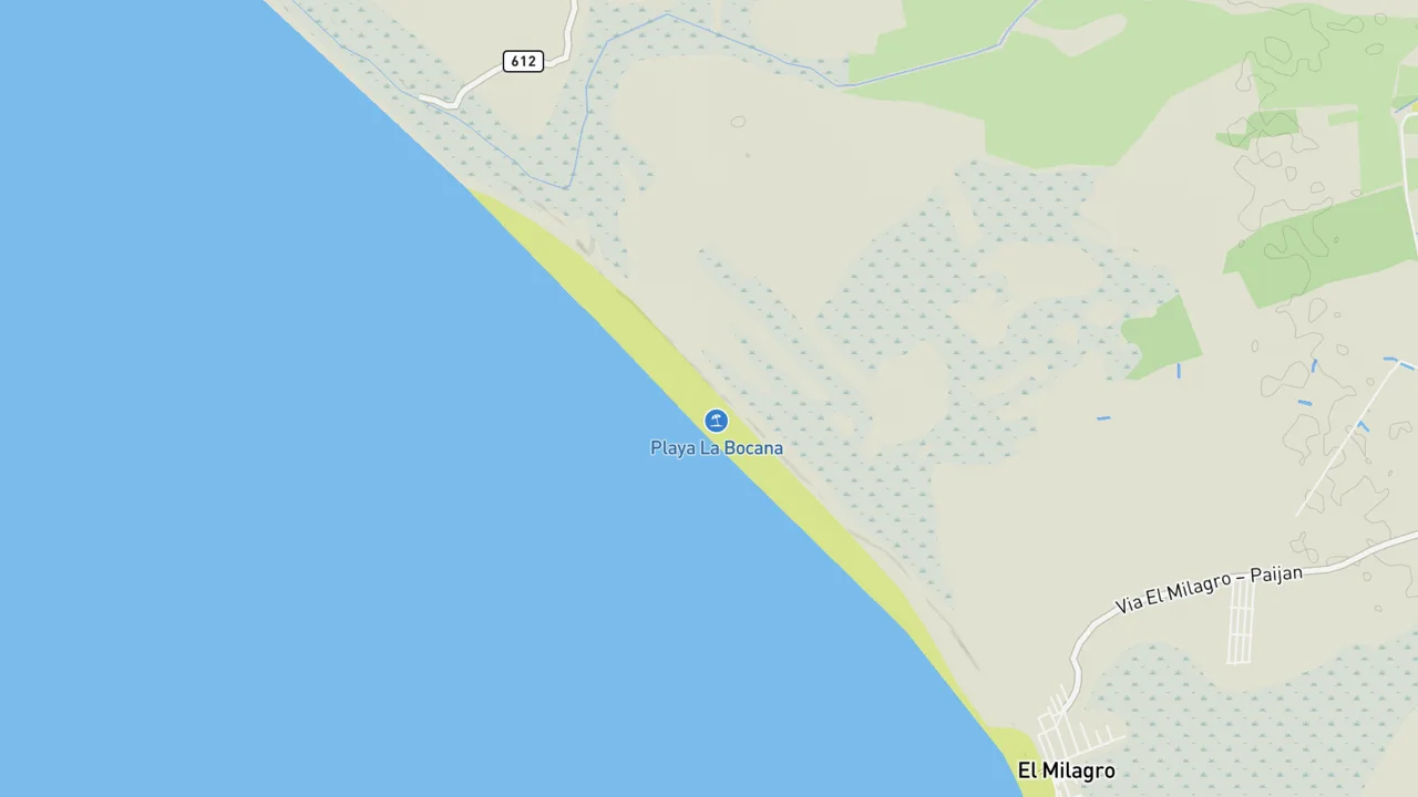 Map showing Playa La Bocana