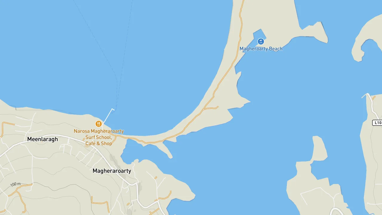 Map showing Magheroaty Beach