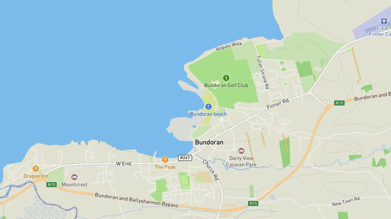 Map showing Bundoran - 3D's