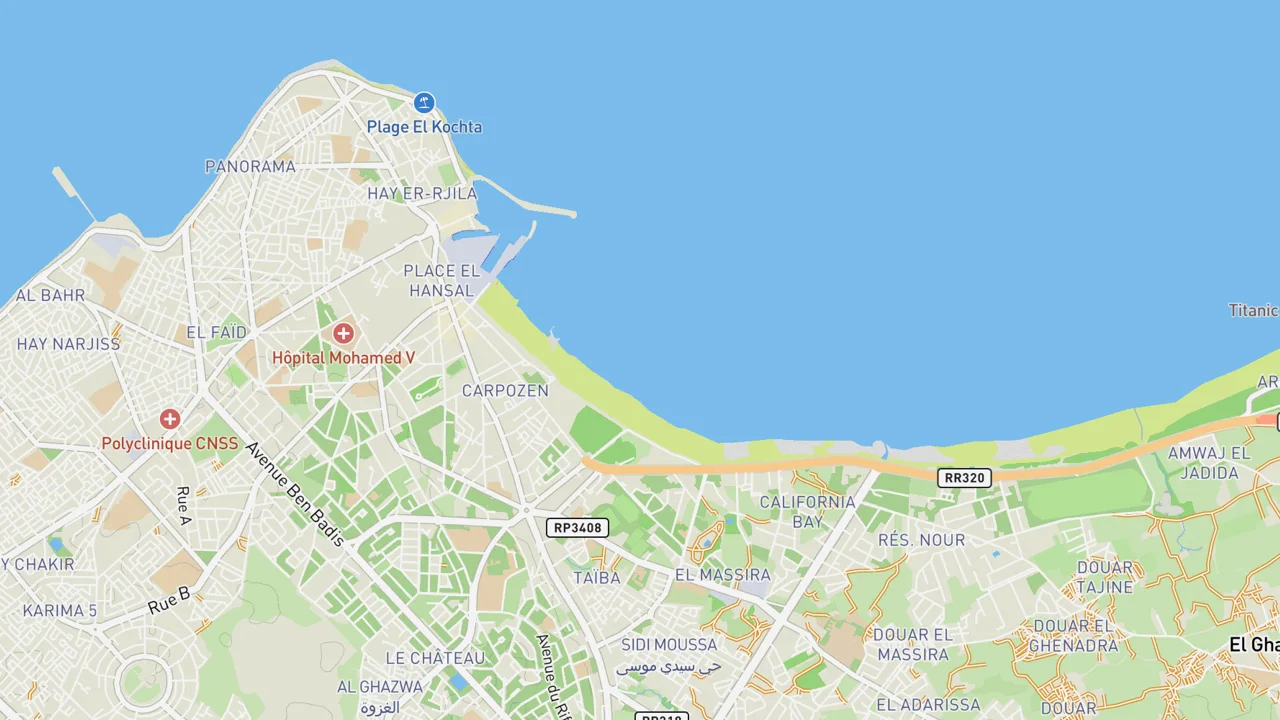Kaart met El Jadida