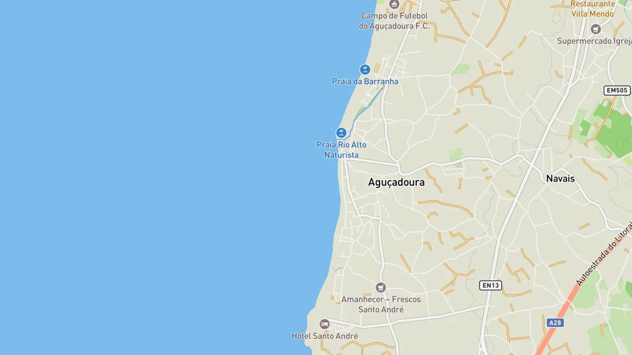 Kaart met Aguçadoura