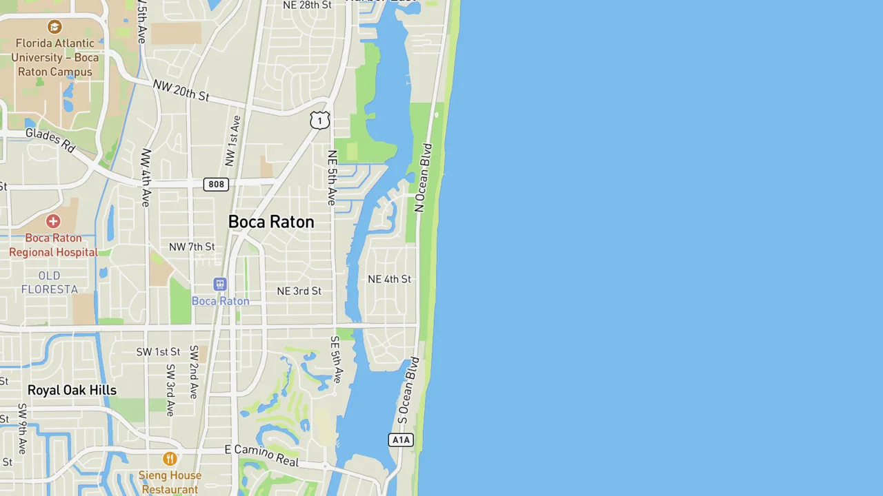 Map showing South Beach Pavillion