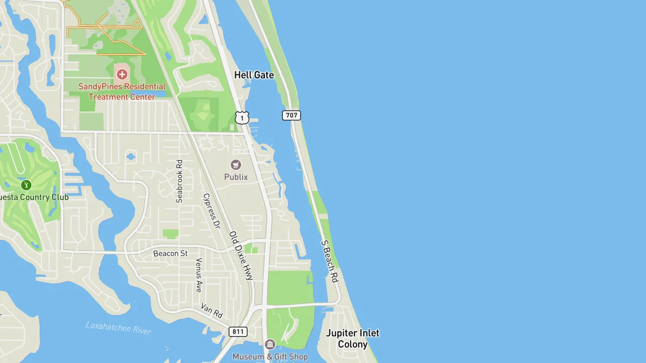Map showing Coral Cove Park