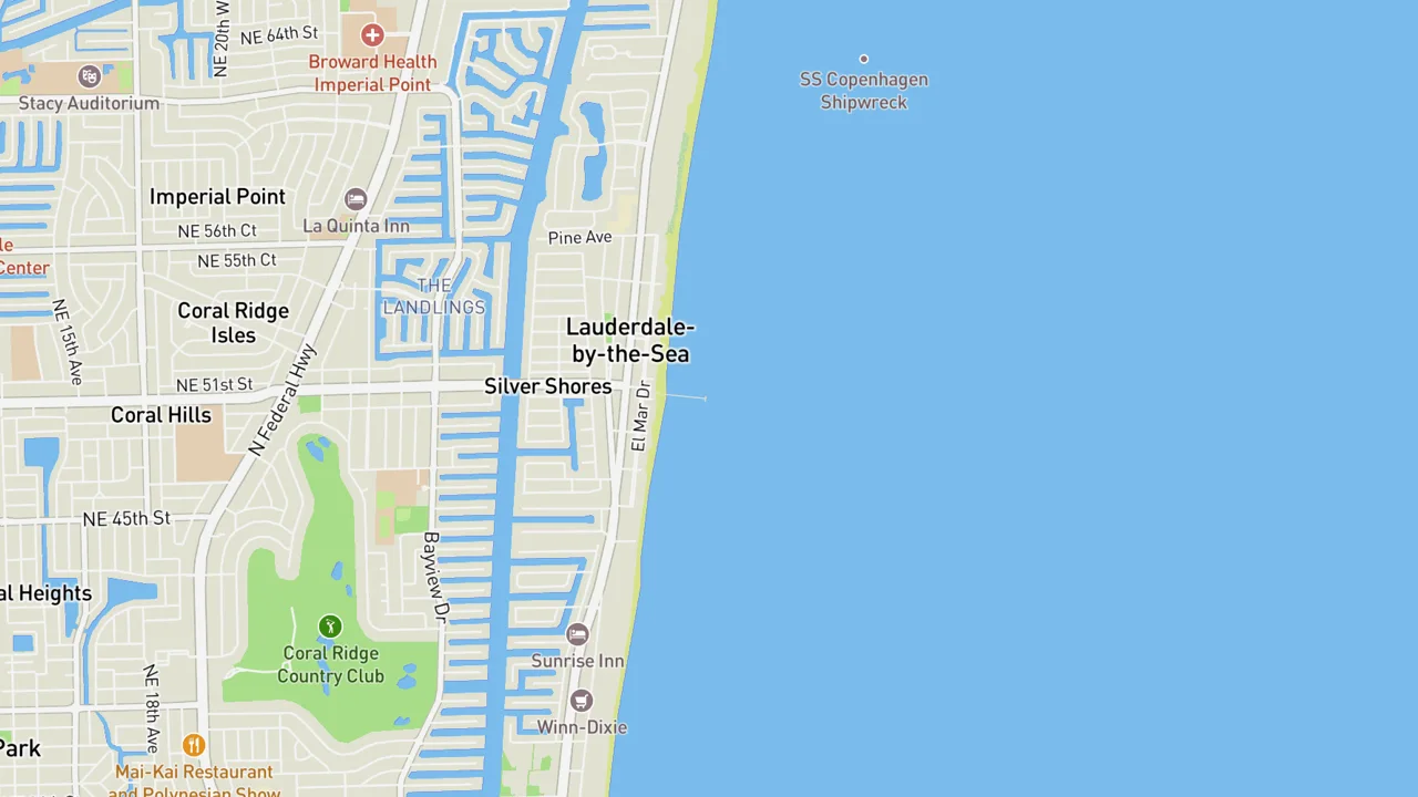 Map showing Commercial Pier