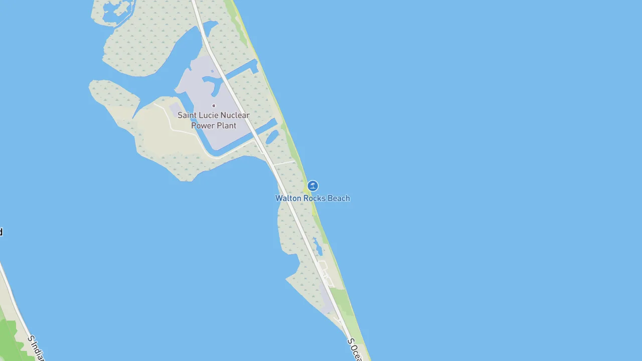 Map showing Walton Rocks