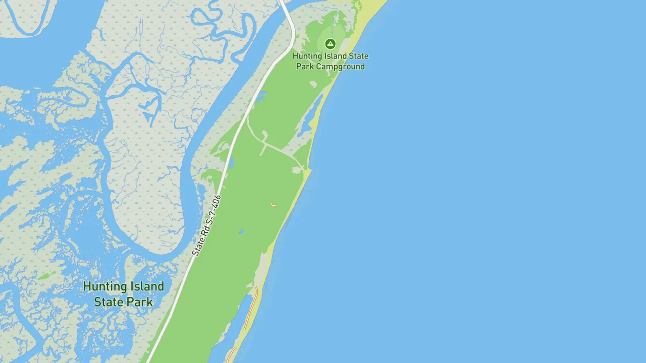 Map showing Hunting Island