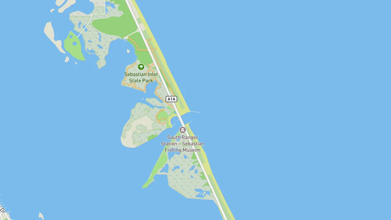 Map showing Sebastian Inlet