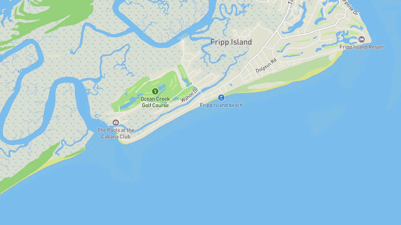 Kaart met Fripp Island