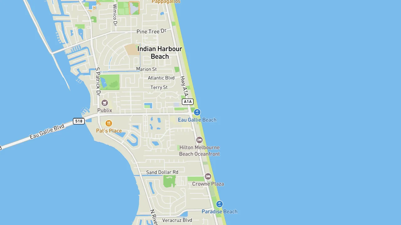 Map showing Canova Beach