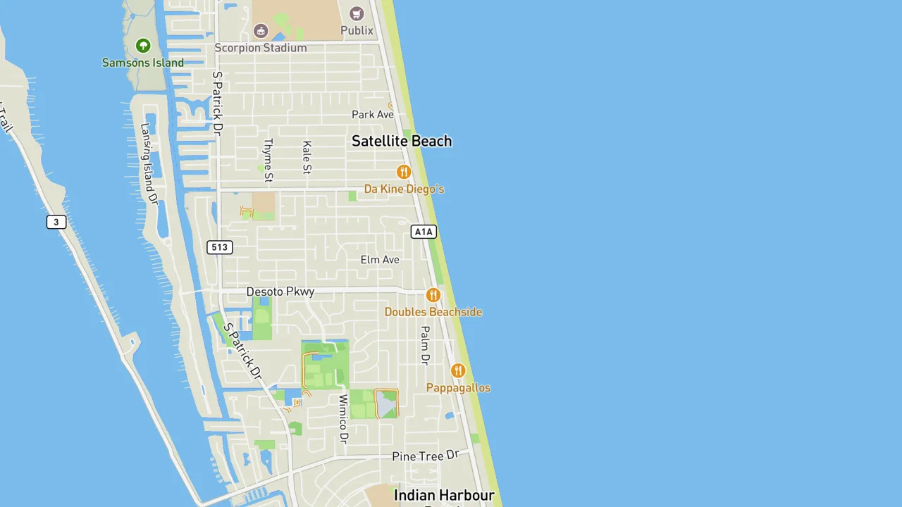 Map showing Pelican Beach Park