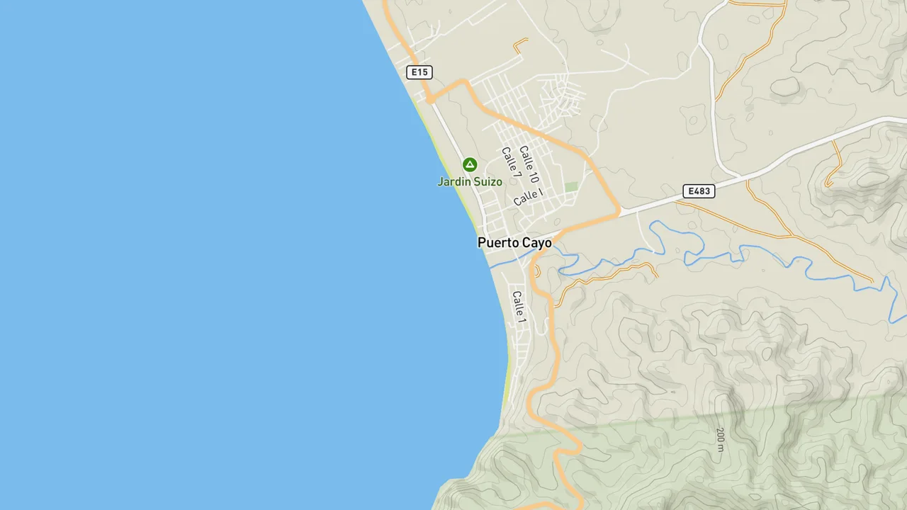 Map showing Puerto Cayo