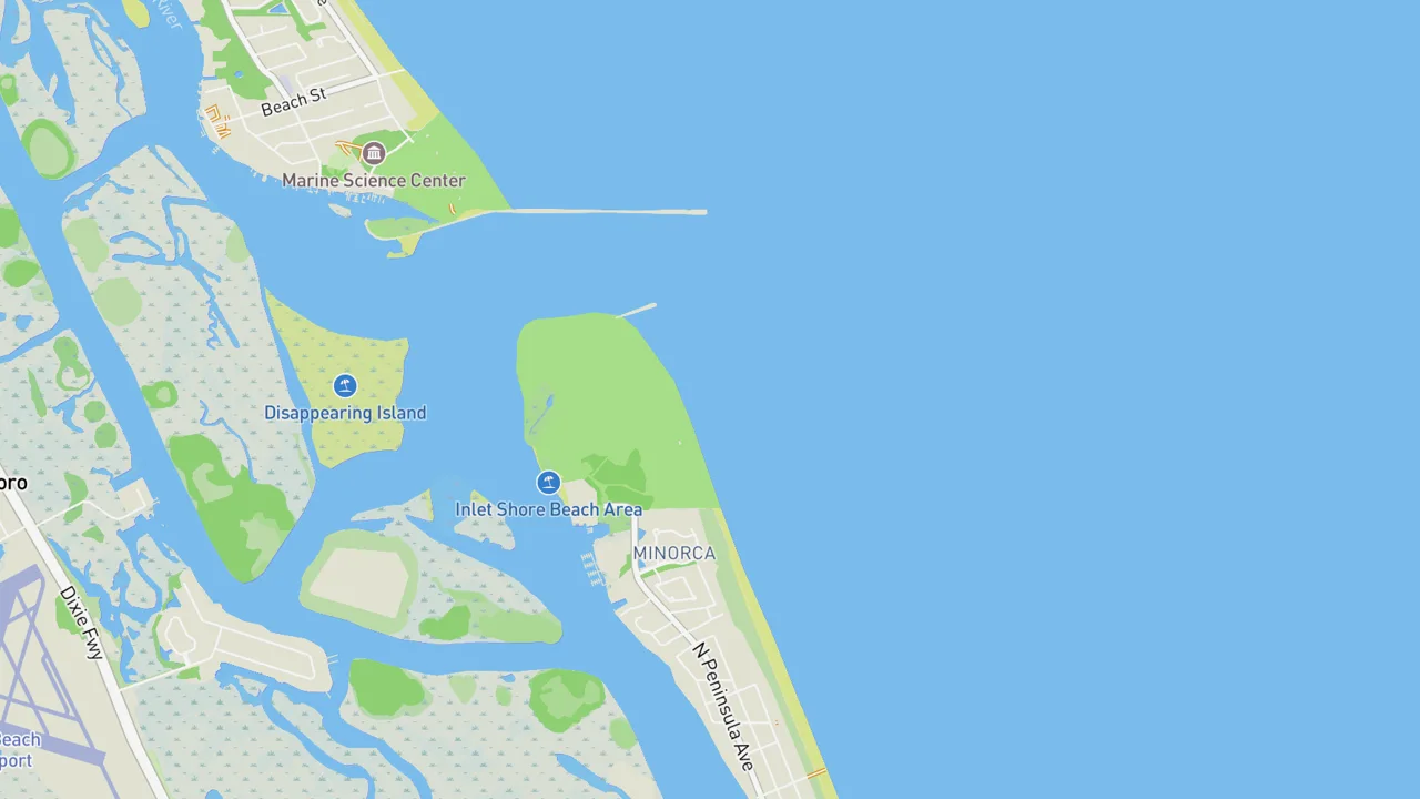 Map showing New Smyrna Beach