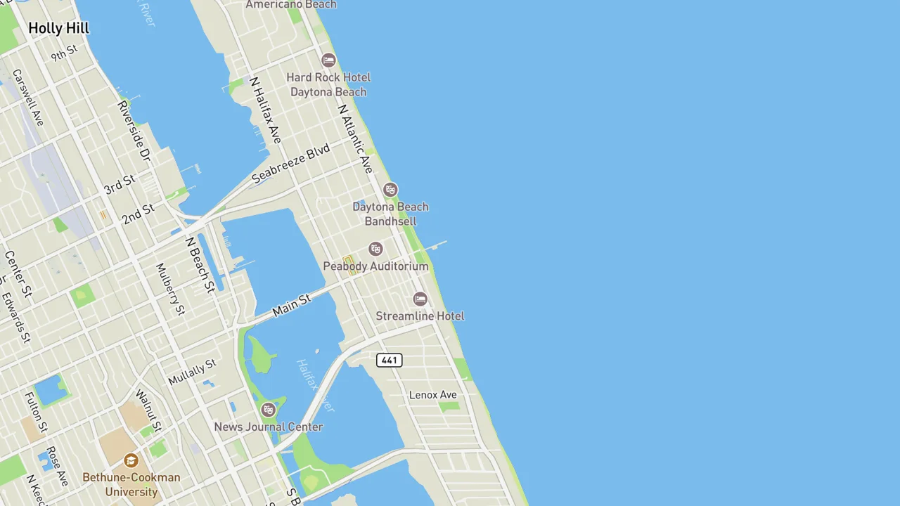 Map showing Main Street Pier