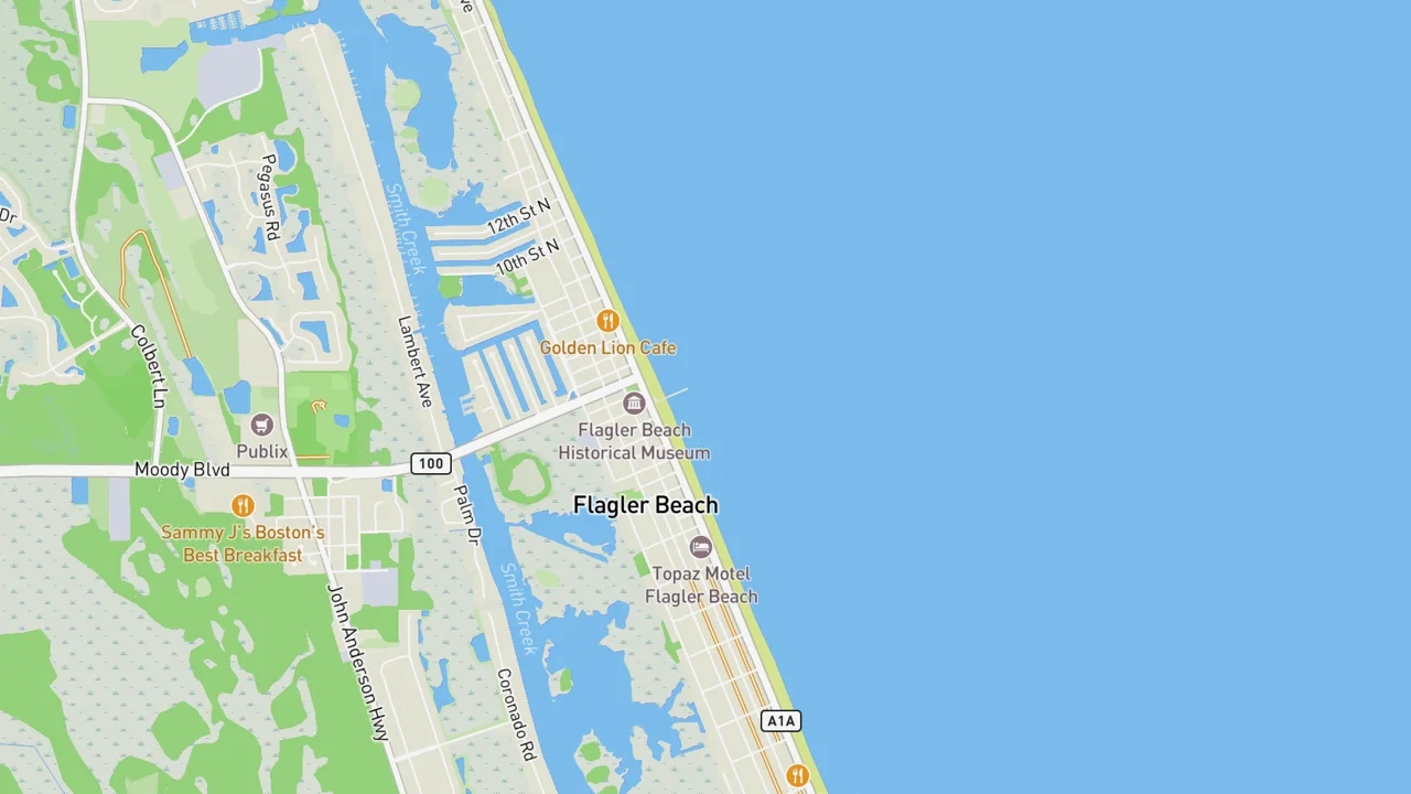 Map showing Flagler Pier
