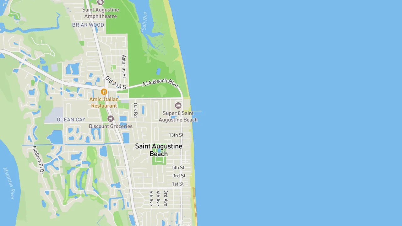 Kaart met St. Augustine Pier