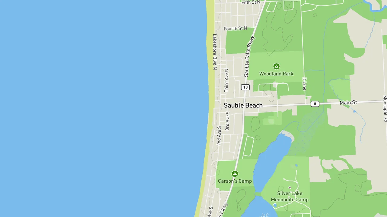Kaart met Sauble Beach