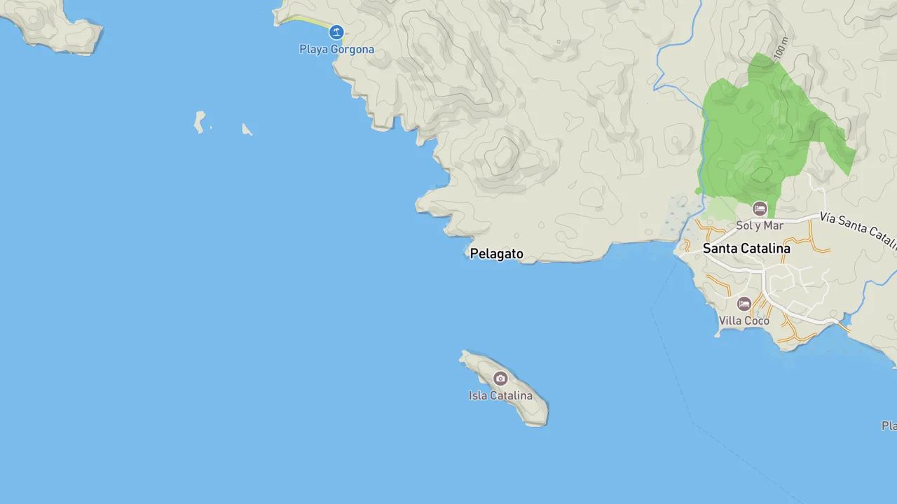 Kaart met Punta Roca - Santa Catalina