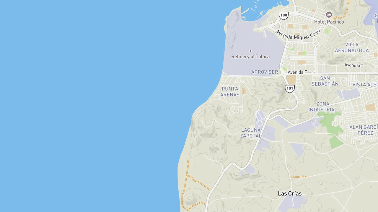 Map showing Punta Arenas