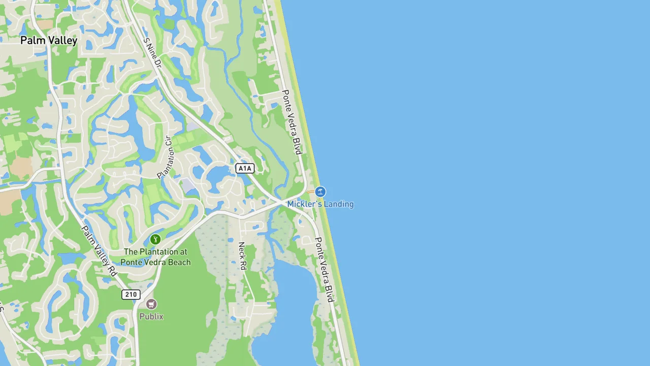 Kaart met Ponte Vedra