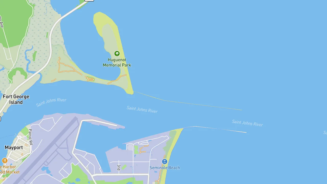 Map showing North Jetty (Florida)