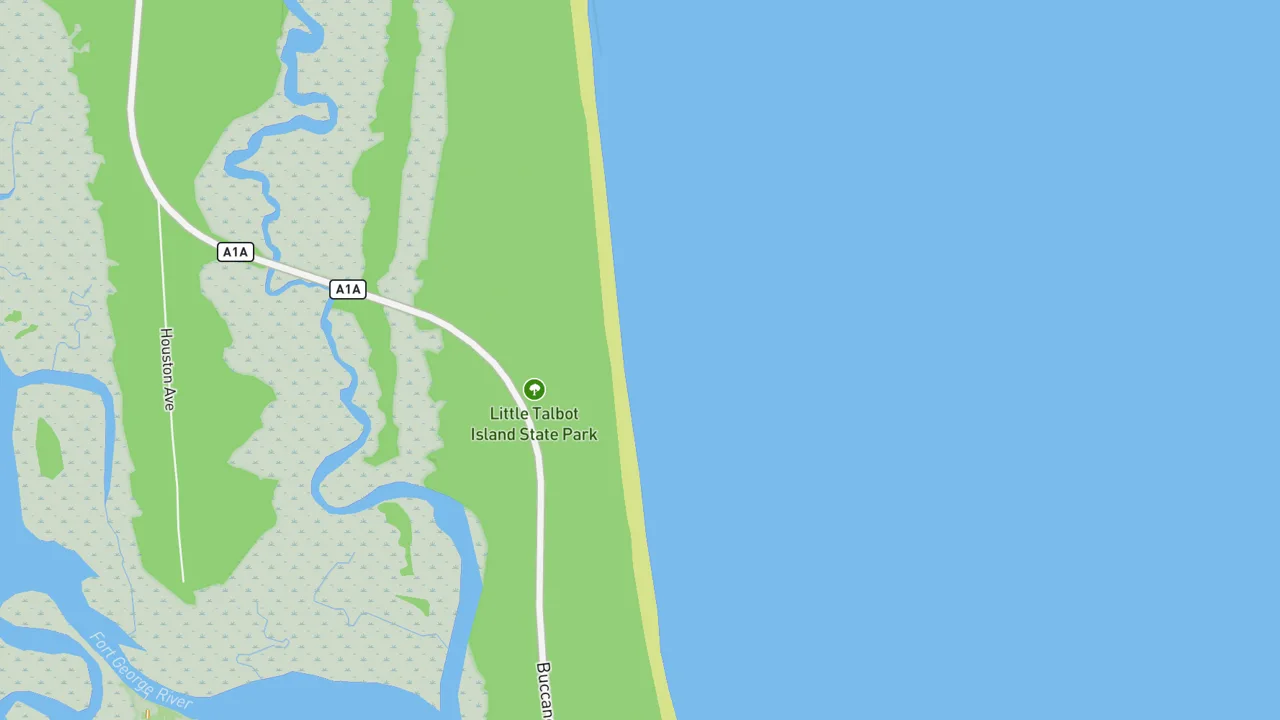 Map showing Little Talbot Island