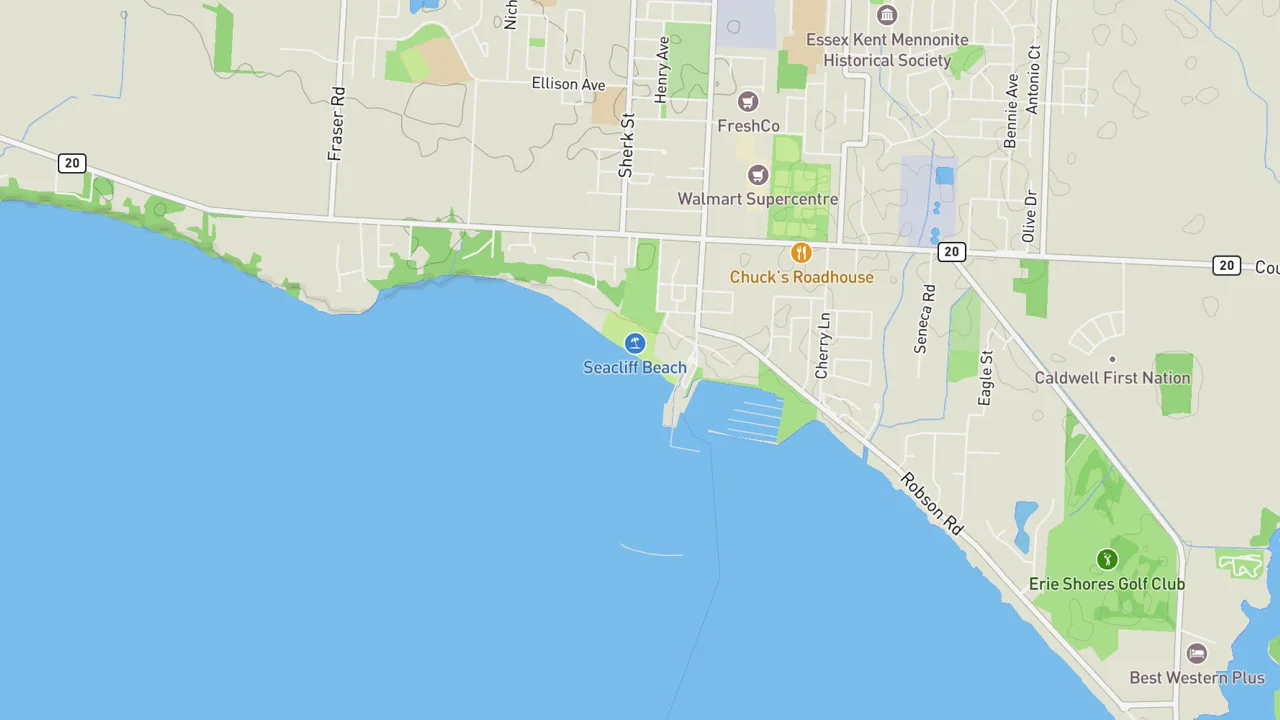 Map showing Seacliffe Beach
