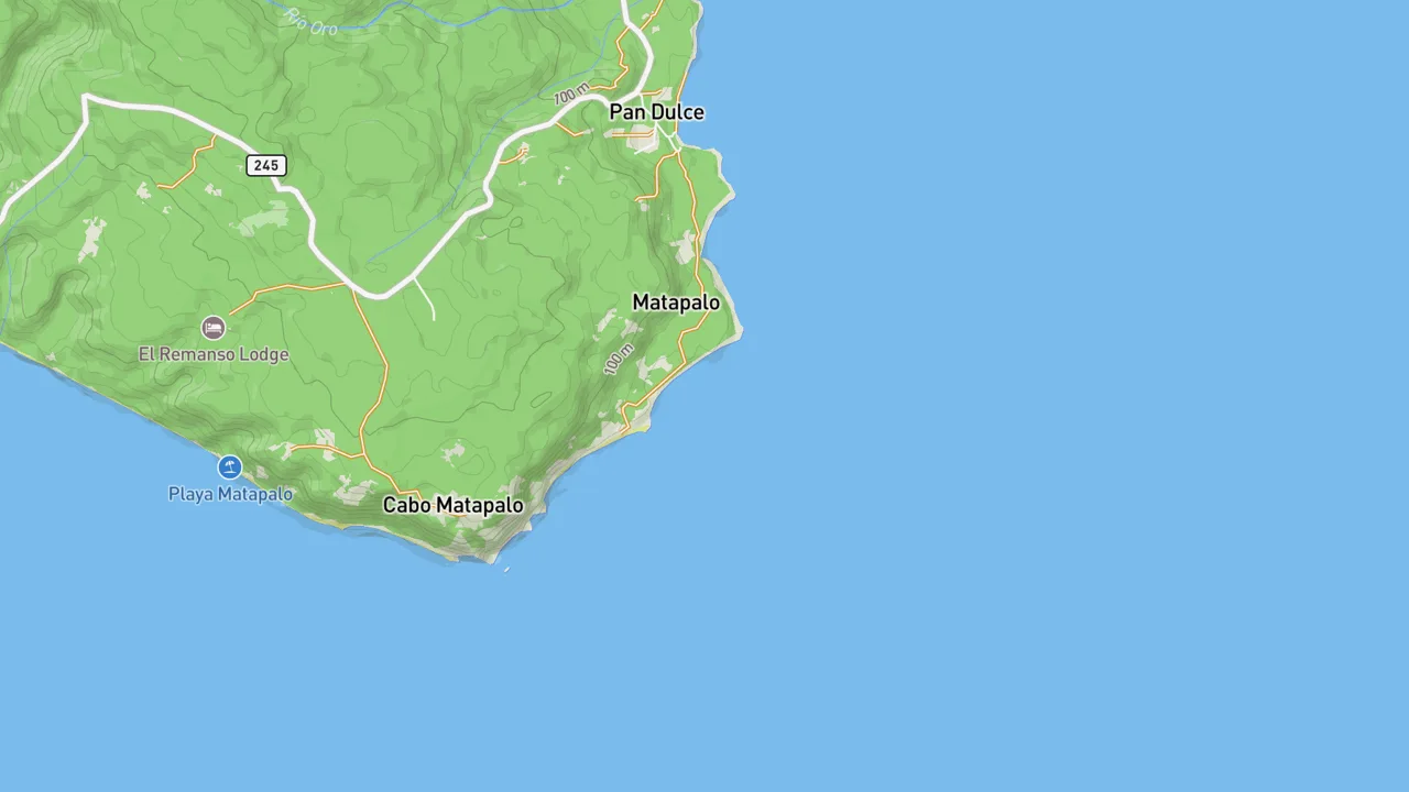 Map showing Backwash (Golfo Dulce)