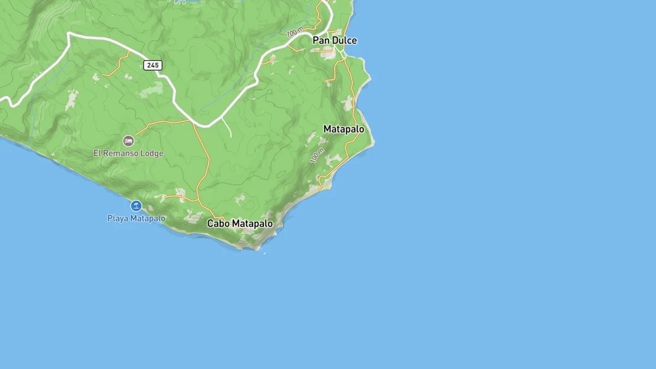 Map showing Matapalo
