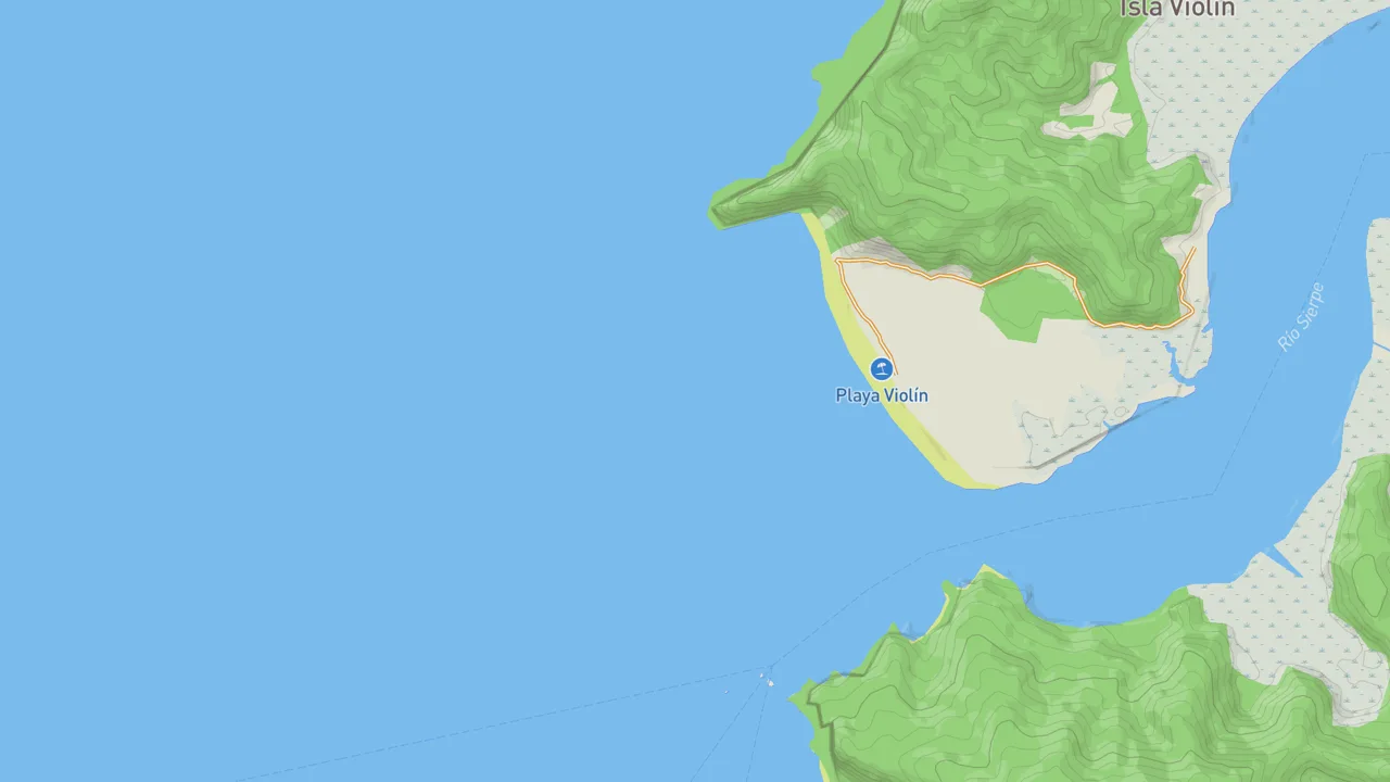 Map showing Rio Sierpe Rivermouth