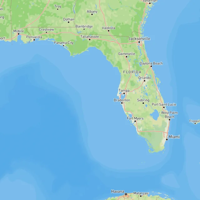 Map of the surf spots on this page