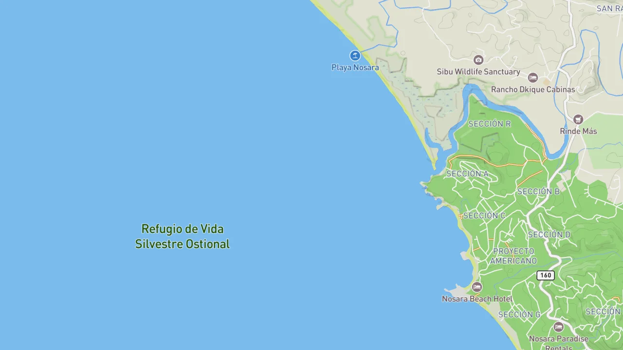 Map showing Nosara