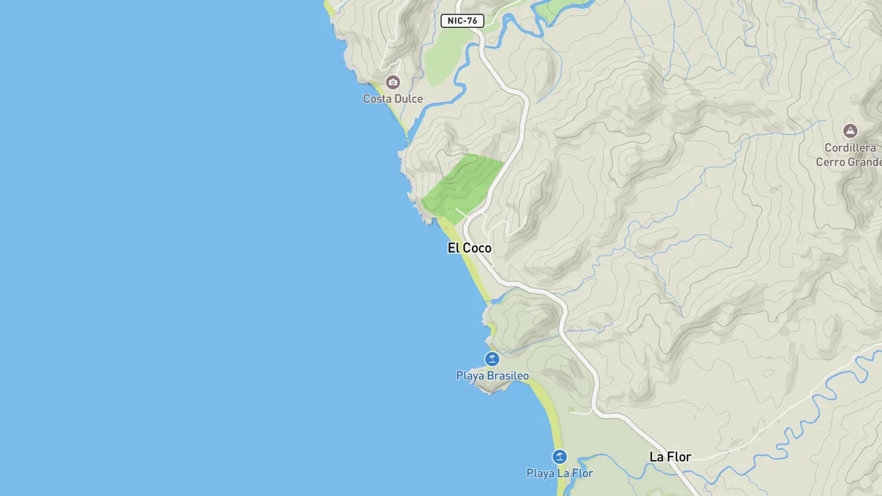 Map showing El Coco