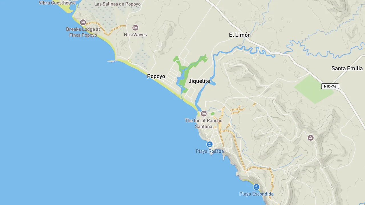 Map showing Playa Santana