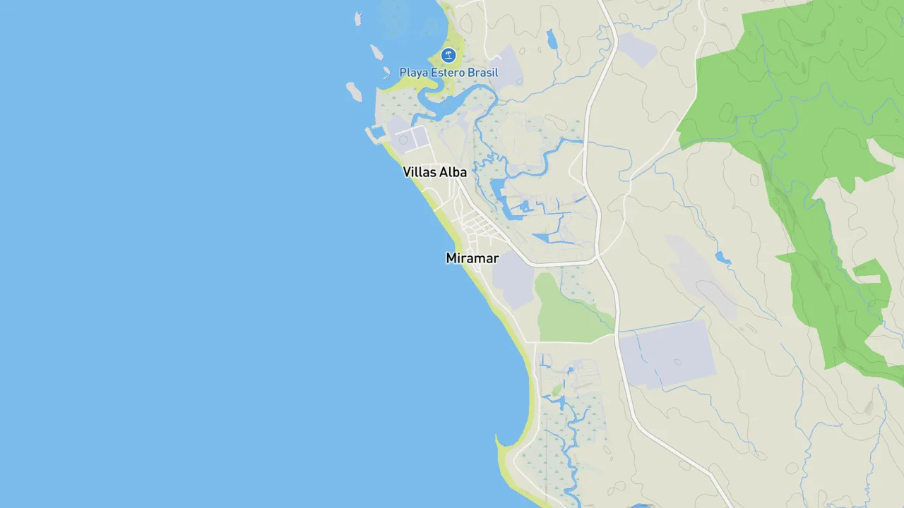 Map showing Punta Miramar